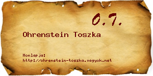 Ohrenstein Toszka névjegykártya